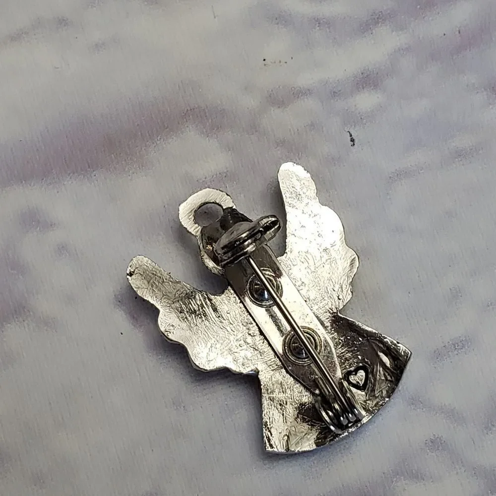 CHRISTMAS HOLIDAY Silver-tone ANGEL Pin